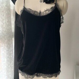 Velvet Lace Trim Camisole